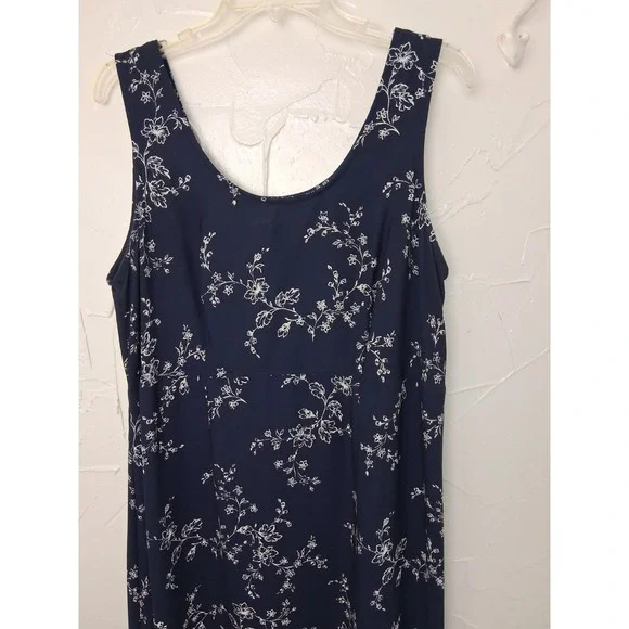 Vintage R & K Originals Floral Maxi Dress Size 16 Sleeveless Summer Travel - Picture 2 of 6